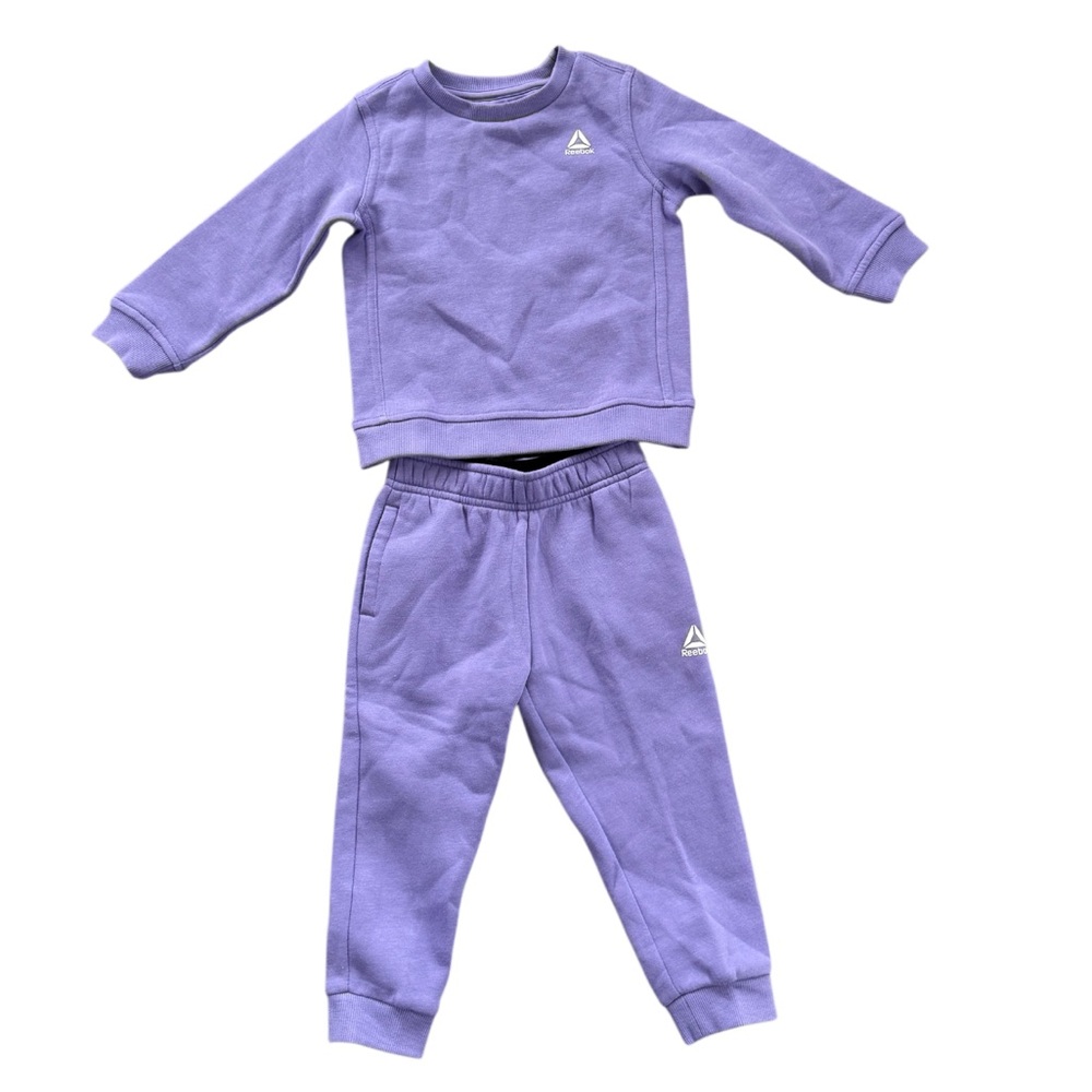 Reebok Toddler Purple Crew Sweatshirt and Sweatpants 2T NWT
